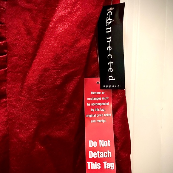 Red Satiny Holiday Dress NWT Size 14 Christmas Festive Cocktail Party Dress - Picture 5 of 7